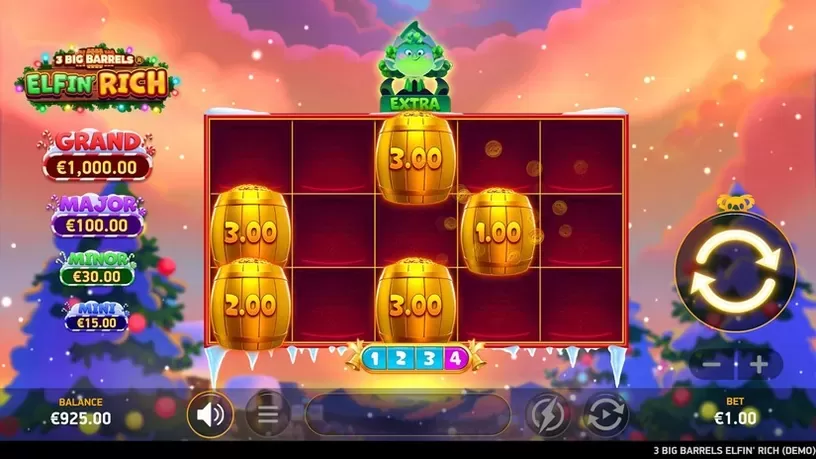 3 Big Barrels Elfin' Rich slot screenshot 3