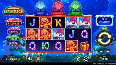 3 Big Barrels Elfin' Rich slot screenshot 1