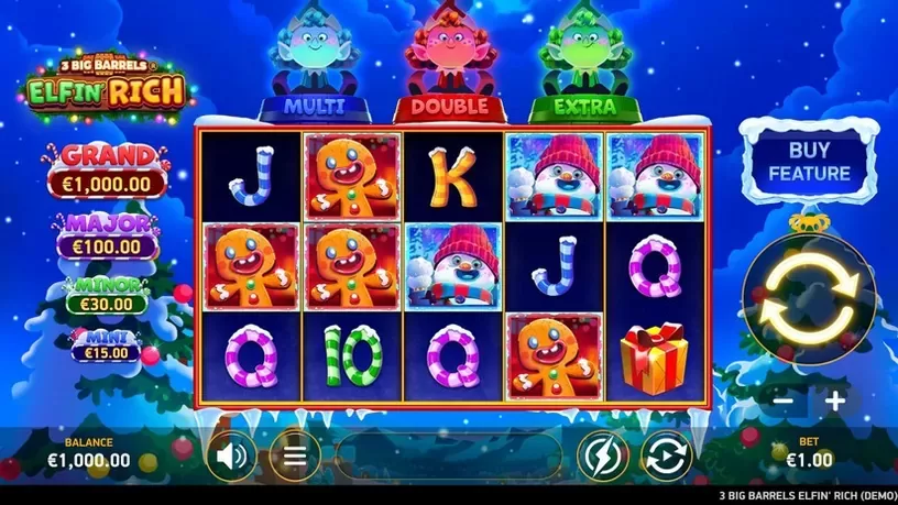 3 Big Barrels Elfin' Rich slot screenshot 1