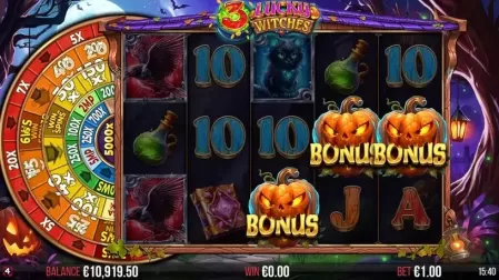 3 Lucky Witches slot screenshot 3