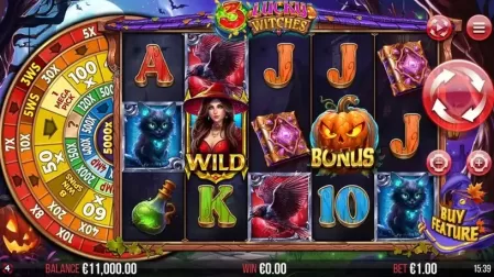 3 Lucky Witches slot screenshot 2