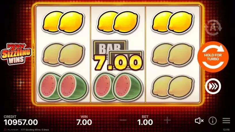 777 Sizzling Wins: 5 Lines slot screenshot 