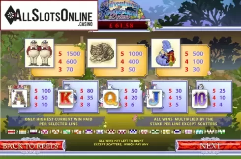 Screen4. Adventures In Wonderland from Playtech