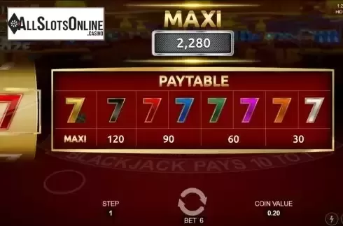 Win Maxi bonus screen