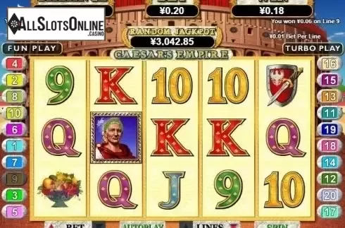 Win Screen. Caesars Empire from RTG