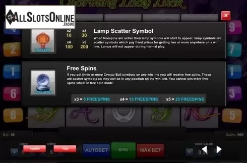 Screen4. Charming Lady Luck from 1X2gaming