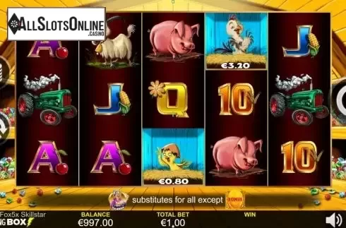 Reel Screen. Chicken Fox 5x Skillstar from Lightning Box