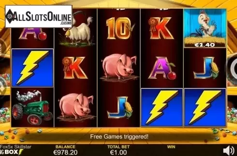Win Screen . Chicken Fox 5x Skillstar from Lightning Box