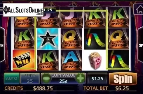 Wild Win screen. Classic Cinema from MultiSlot