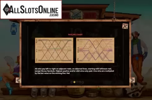 Paytable. Cowboy Slot from Smartsoft Gaming