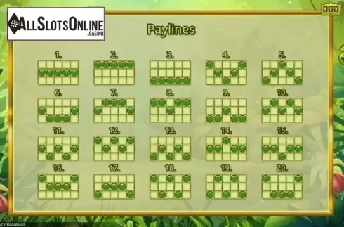 Lines. Crazy Bananas from Booming Games