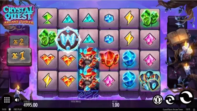 Crystal Quest Arcane Tower slot screenshot 1