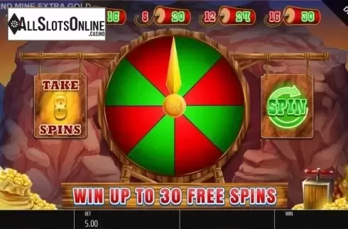 Bonus Wheel. Diamond Mine Extra Gold Megaways from Blueprint