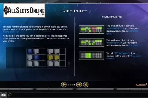 Paylines. Dice Of Fortune Progressive from GAMING1