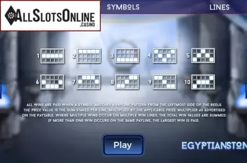Paylines. Egyptian Stone from Spinmatic