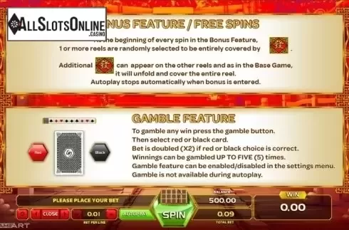 Paytable 2. Emperors wealth from GameArt
