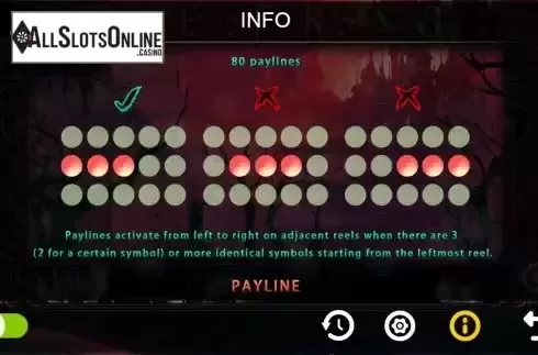 Paylines screen