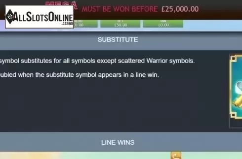 Substitute. Fae Legend Warrior Jackpot from Eyecon