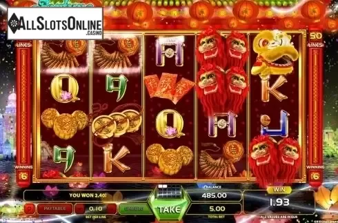 Win screen. Fortune Lions (GameArt) from GameArt