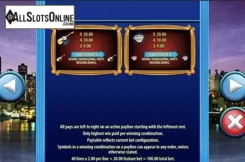 Paytable 4. Friends (SG) from SG