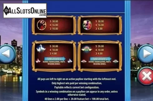 Paytable 3. Friends (SG) from SG