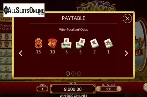 Paytable. Get Money from Dragoon Soft