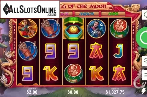 Game Workflow screen. Goddess Of The Moon (Booongo) from Booongo