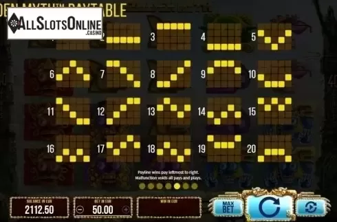 Paylines. Golden Myth from SYNOT