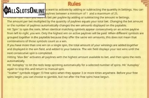 Paytable 2. Harvest Fest from Booming Games