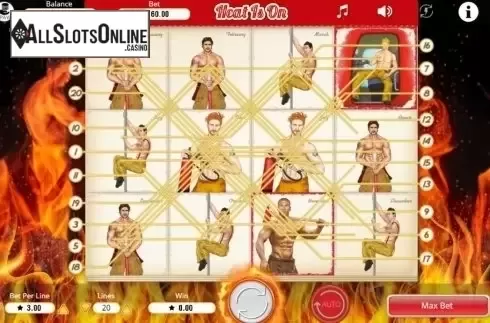 Game Workflow screen (Betway). Heat Is On (Booming Games) from Booming Games