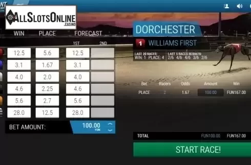 Game Screen 2. Instant Virtual Greyhounds from 1X2gaming