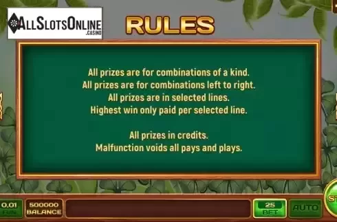 Game Rules screen