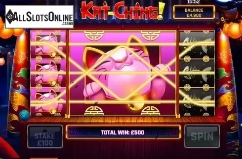 Win screen. KatChing from Slingo Originals