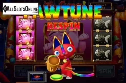 Respin screen. KatChing from Slingo Originals