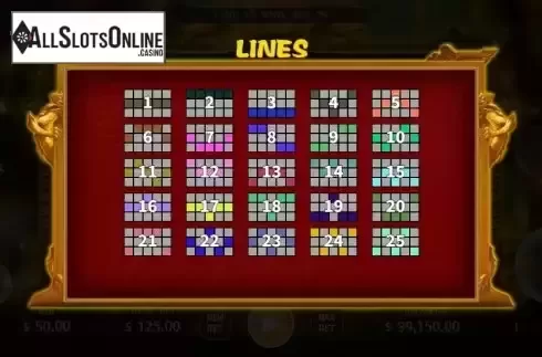 Paylines screen