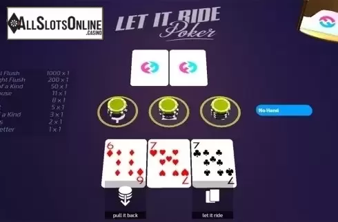Game workflow screen. Let It Ride (FunFair) from FunFair