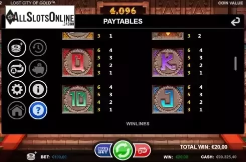 Paytable screen 2