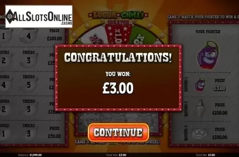 Win screen 1. Lucha Chilli Scratch from Endemol Games