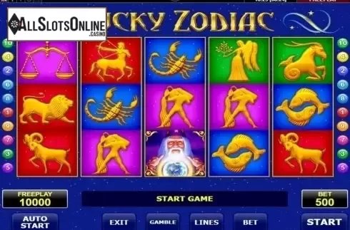 Reels screen. Lucky Zodiac (Amatic) from Amatic Industries