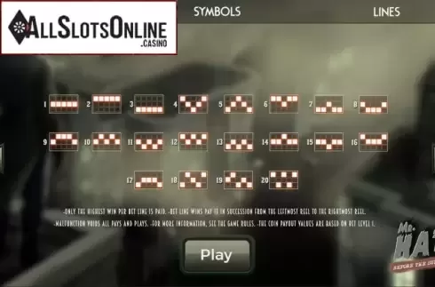 Paylines. Mr.Hat: Before the Sunrise from Spinmatic