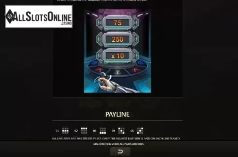 Paylines screen