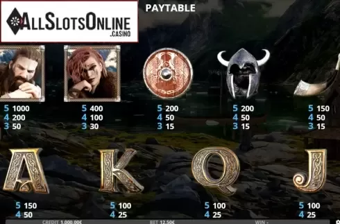 Paytable screen 1. North Men from Capecod Gaming