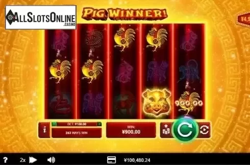 Win Screen. Pig Winner from RTG