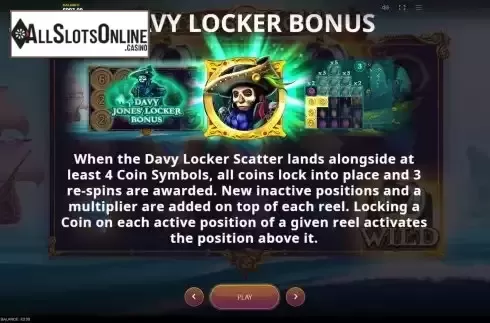 Davy locker bonus screen