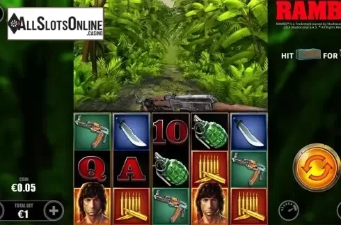 Reels screen. Rambo (Skywind Group) from Skywind Group