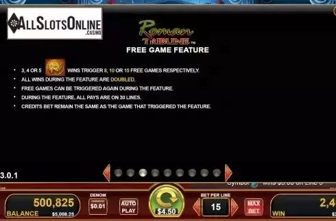 Free Game feature screen