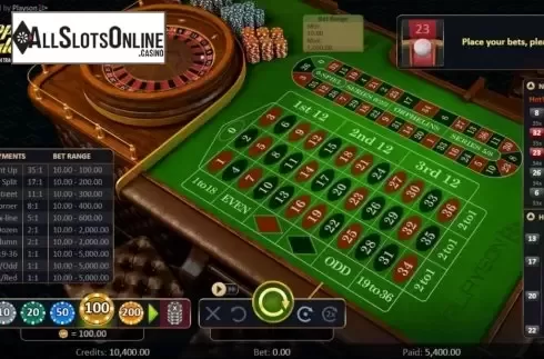 Start Screen. Roulette with track High from Playson