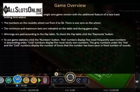 Info. Roulette with track High from Playson