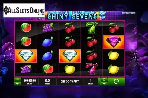 Reels screen. Shiny Sevens from Playreels