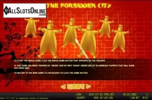 Paytable 3. The Forbidden City HD from World Match